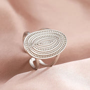 Bohemian Geometric Open Ring - Palm and Thread