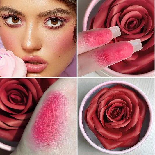 4-Shade Rose Petal Blush 3D petal rose Makeup Blush - Palm and Thread