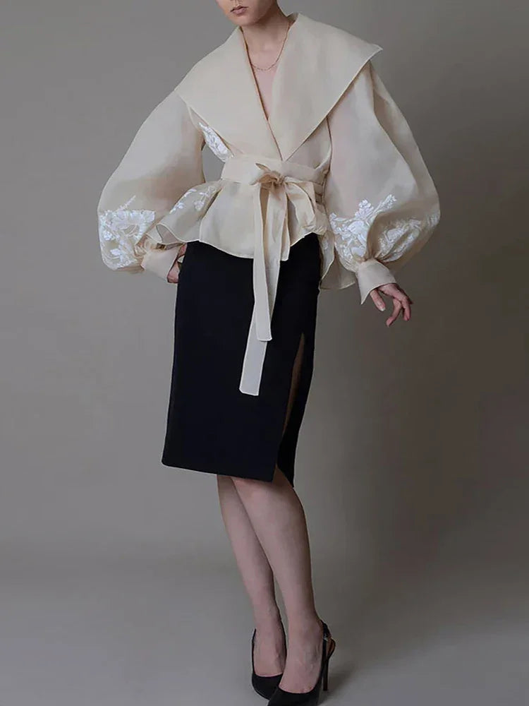Colorblock Patchwork Lace Up Shirt - Palm and Thread