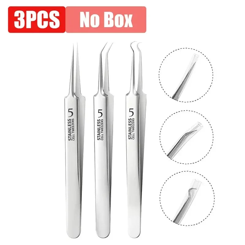 Stainless Steel Blackhead Removal Tool Set - Palm and Thread
