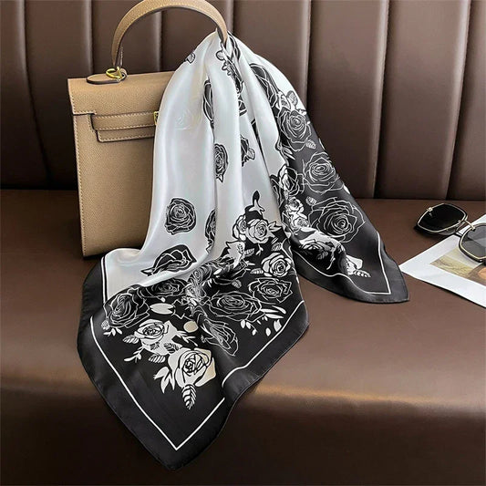 Horse Print Female Silk Neck Square Scarvf - Palm and Thread