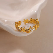 Ocean Starfish Shell Open Ring - Palm and Thread