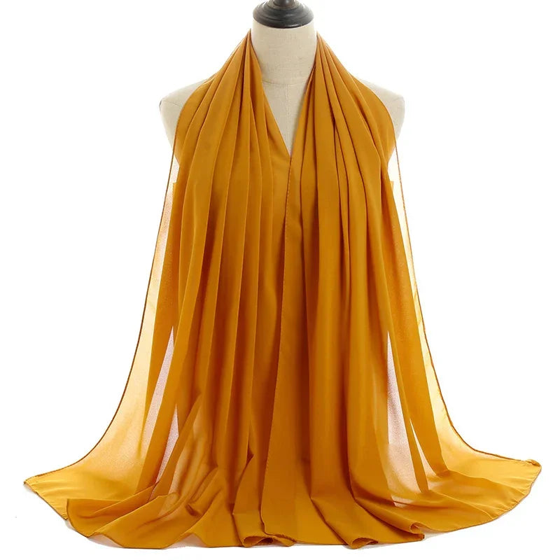 Solid Chiffon Shawl Scarf - Palm and Thread