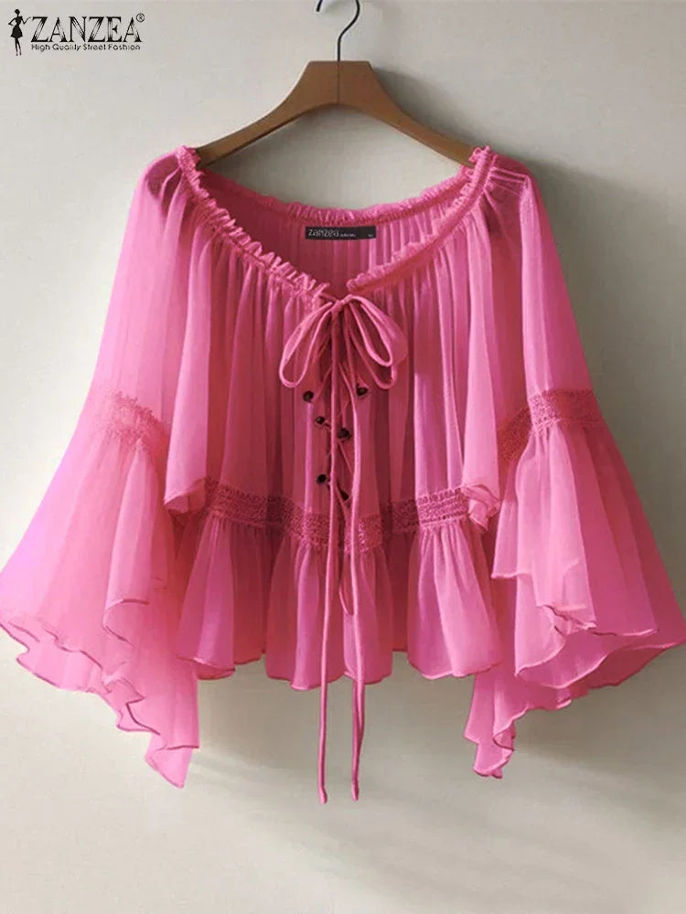Vintage Chiffon Blouse - Palm and Thread