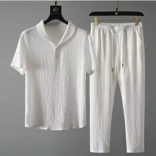 Ultra-thin Ice Silk Linen 2-piece Set