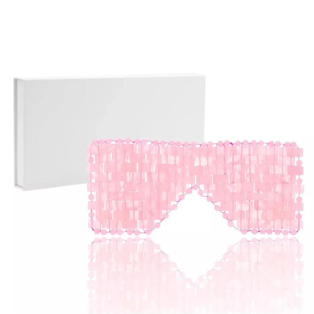 Natural Rose Quartz Eye Mask Massager - Palm and Thread
