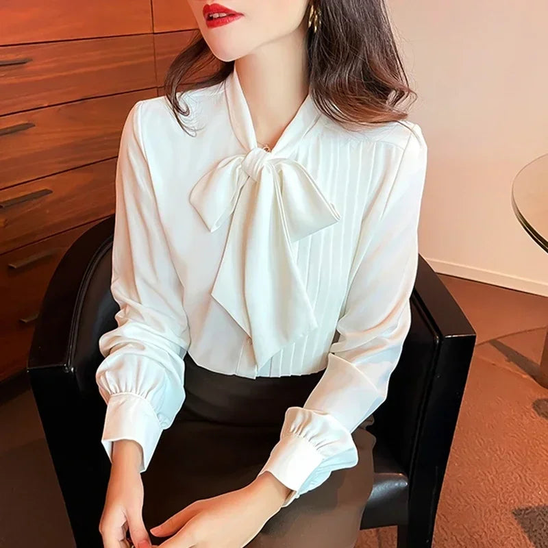 Elegant Bow Neck Top - Palm and Thread