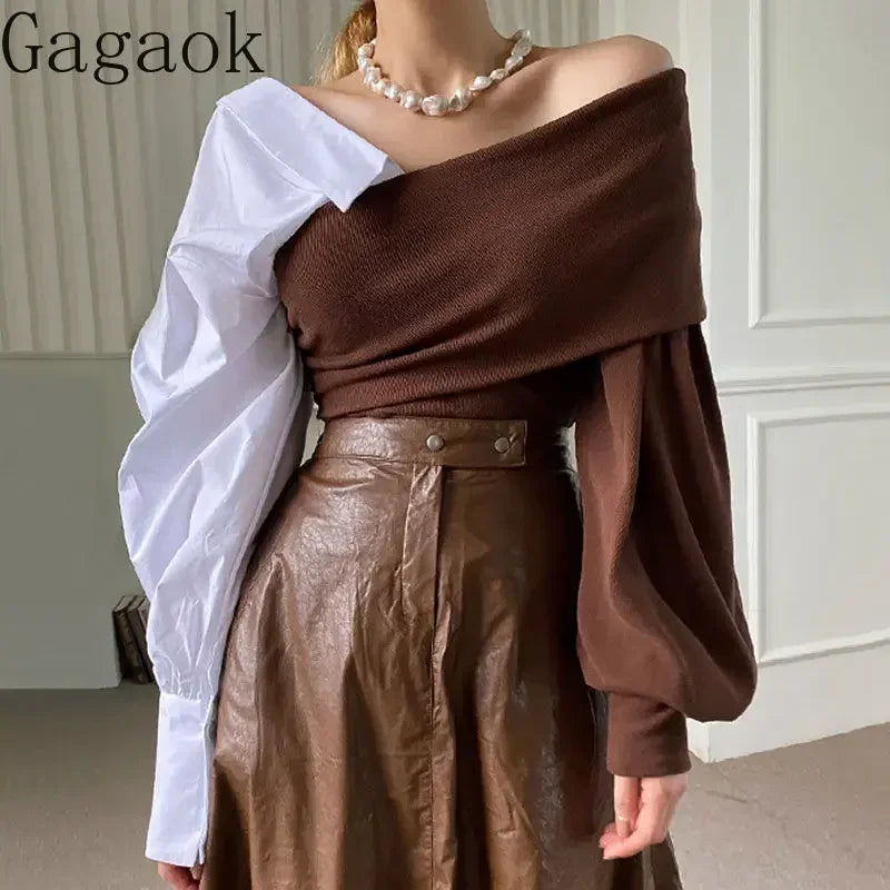 One Line Neck Off Shoulder Top - Palm and Thread