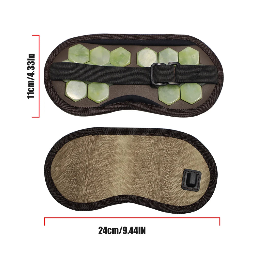 Eye Mask Tourmaline Electric Jade Stone Massage - Palm and Thread