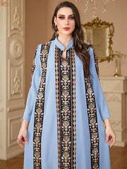 Embroidery Stripe Long Abaya - Palm and Thread