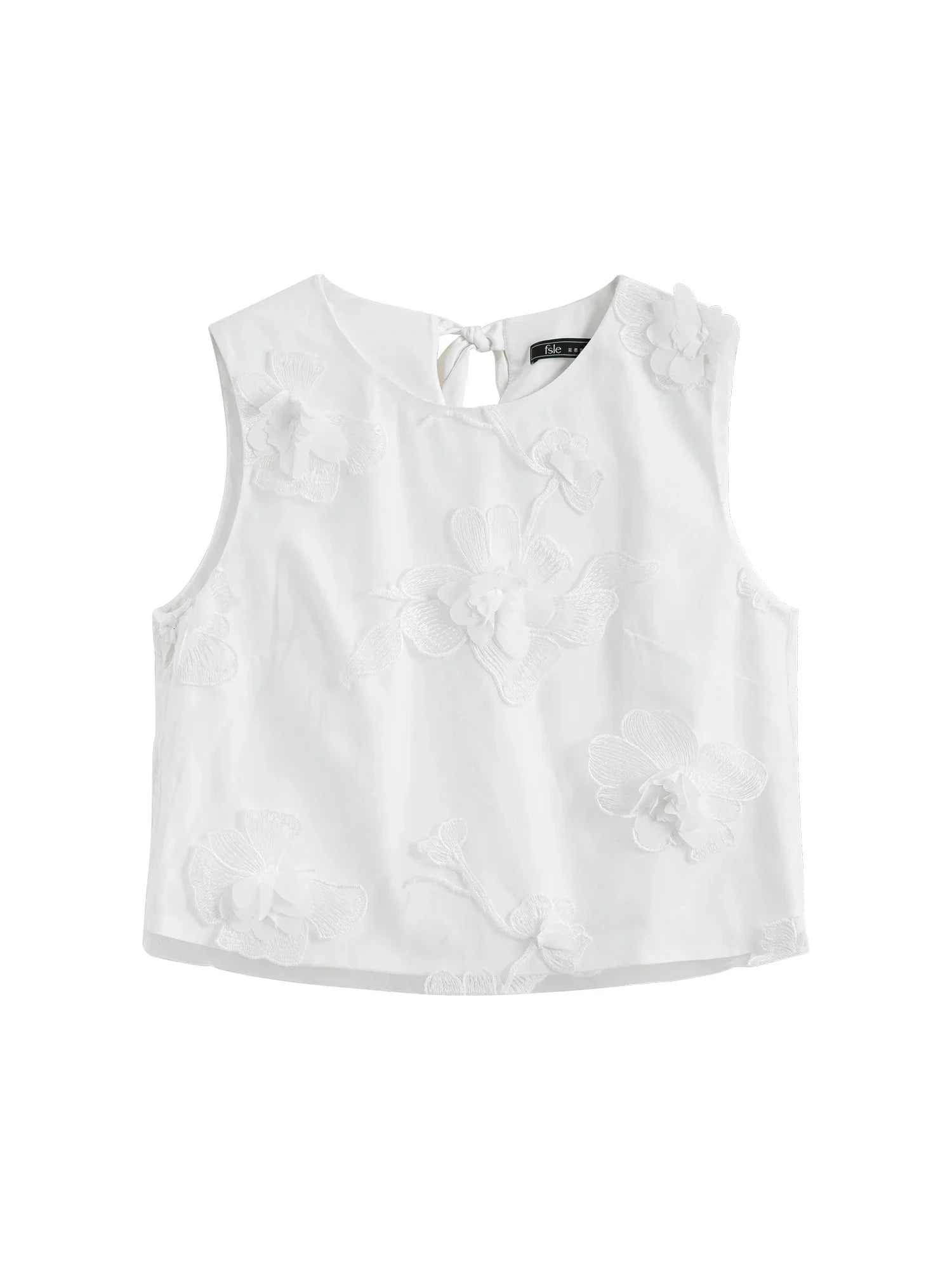 Sleeveless Acetate Embroidered Shirt Skirt Set - Palm and Thread
