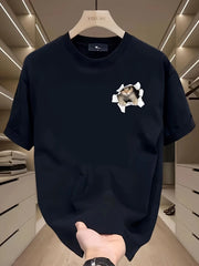 Fashionable Casual Loose Large Size 3D Cat Pattern Printed T-Shirt - Palm and Thread