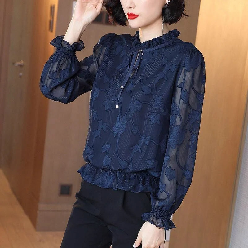 Vintage Floral Printed Chiffon Blouse - Palm and Thread