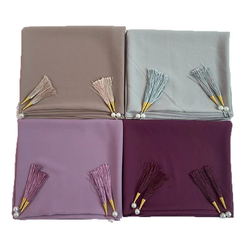 Bubble Chiffon Hijab Solid Color Long shawls - Palm and Thread