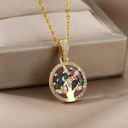 Tree of Life Stainless Steel Necklaces - Palm and Thread