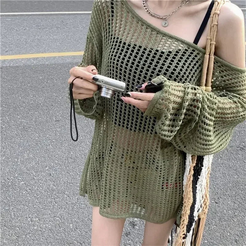 Crop Top Knitted Retro Long Sleeve - Palm and Thread