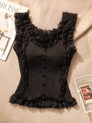 Lace Patchwork Crop Top - Palm and Thread