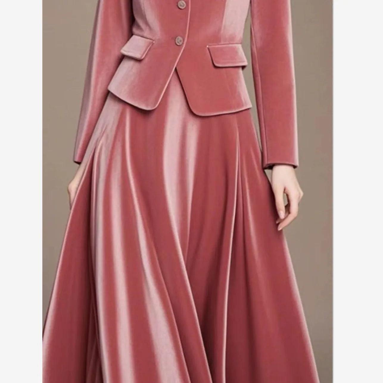 Elegant Single Breasted Jacket + Midi Skirt Suit - Palm and Thread