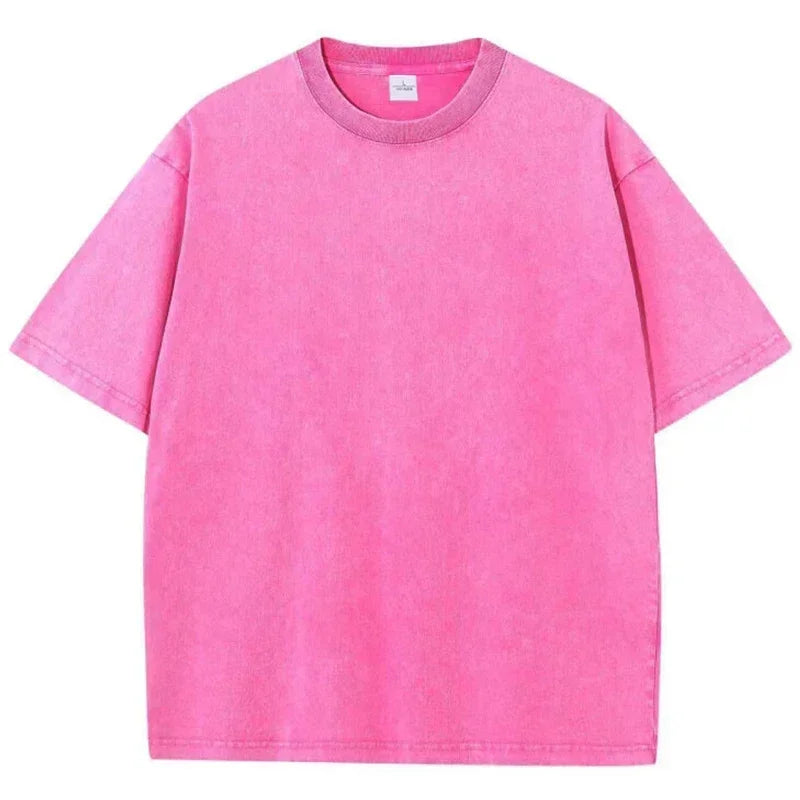 Style Retro Solid Color Short Sleeved T-shirt - Palm and Thread