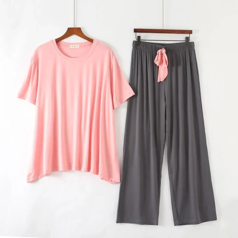 Summer two-piece comfortable pajama set - Palm and Thread