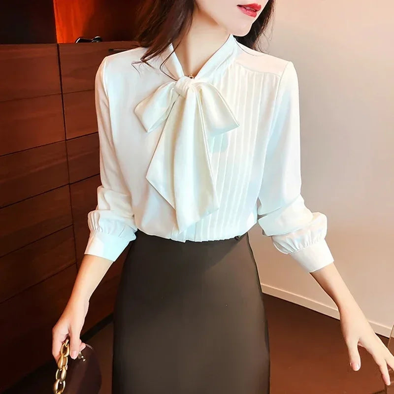 Elegant Bow Neck Top - Palm and Thread
