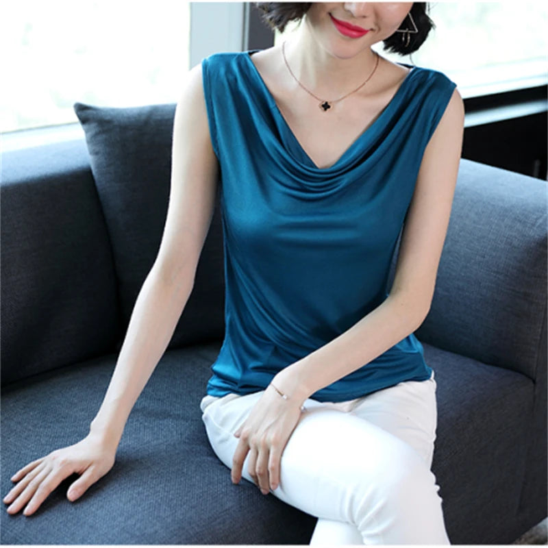 Elegant Tank Top Slim Sleeveless Vest Casual V-Neck - Palm and Thread