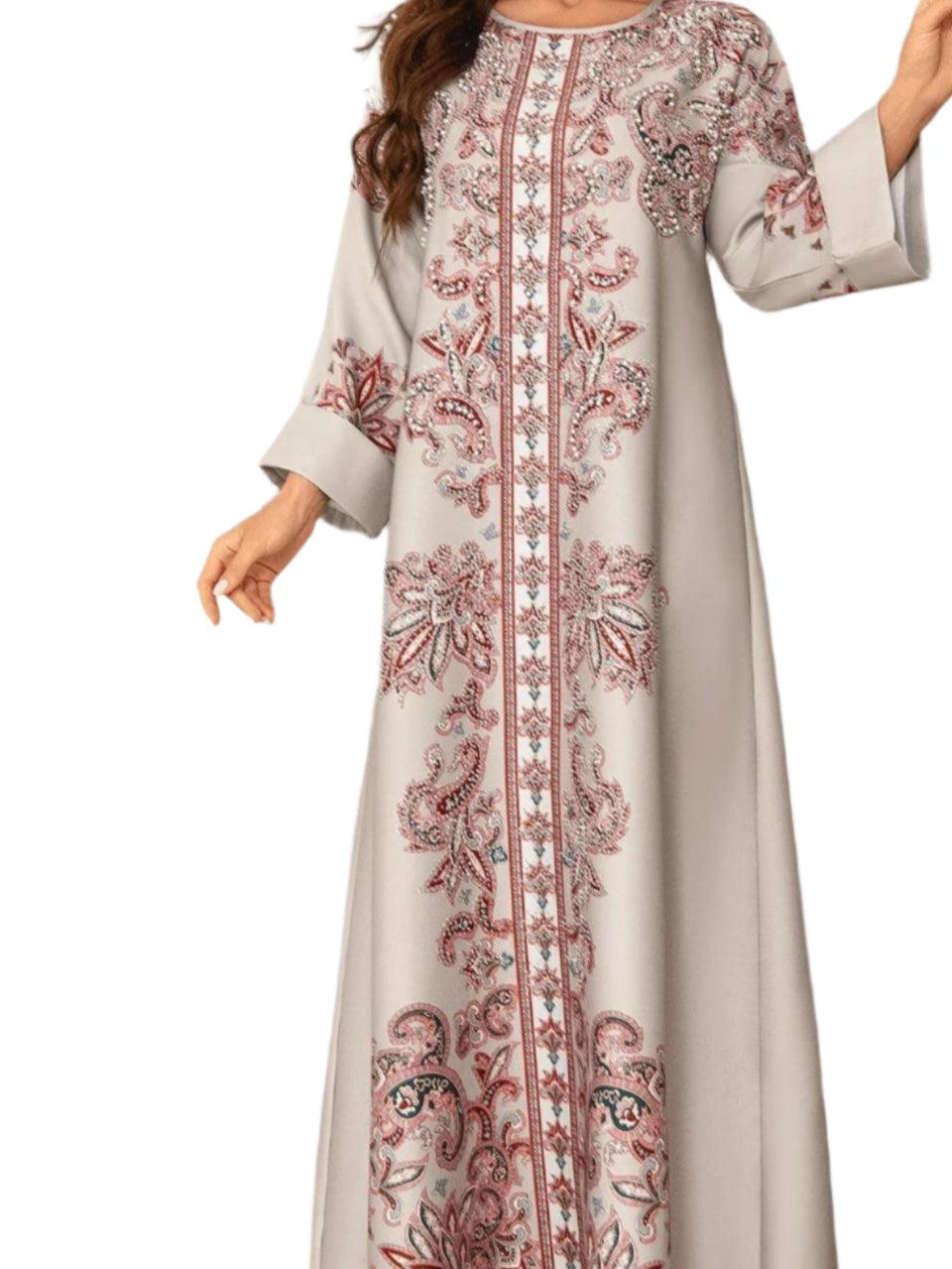 Abaya Long Dress Print Kaftan - Palm and Thread