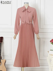 Fashion Long Sleeve Pleated Sundress Dress - Palm and Thread