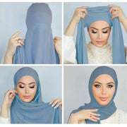 Chiffon Hijab With Underscarf Cap Bonnet Instant - Palm and Thread