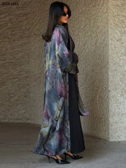 Floral Print Luxury Open Abaya - Palm and Thread