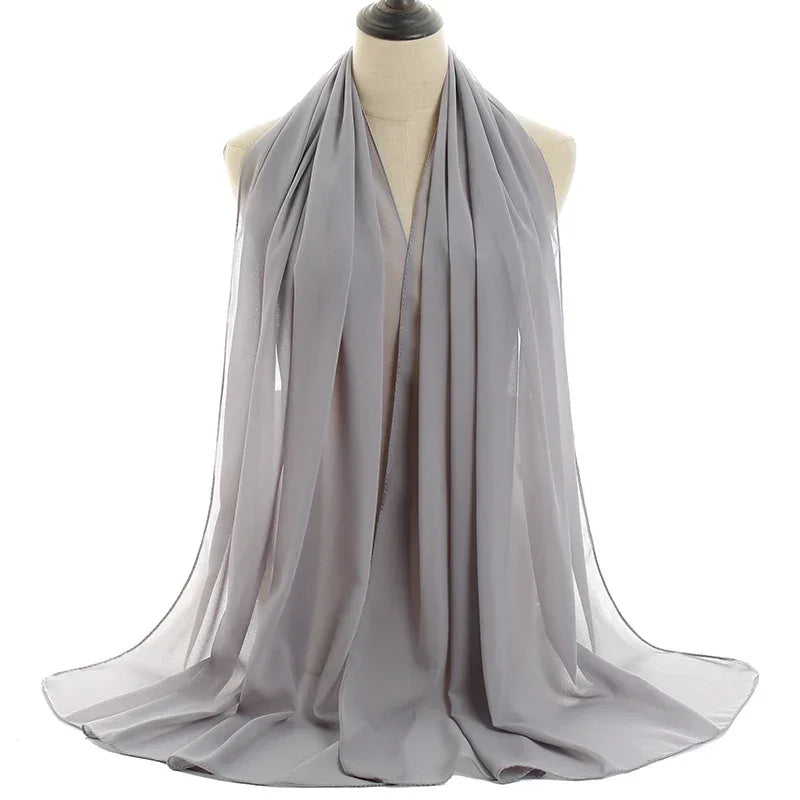 Solid Chiffon Shawl Scarf - Palm and Thread