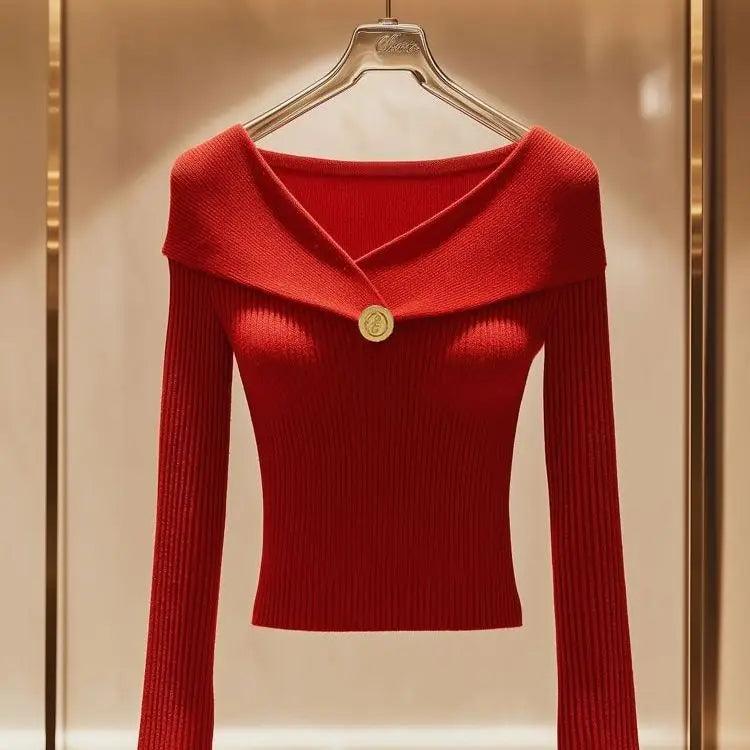 French Style Chic Slim Fit Knitted Sweater Top - Palm and Thread