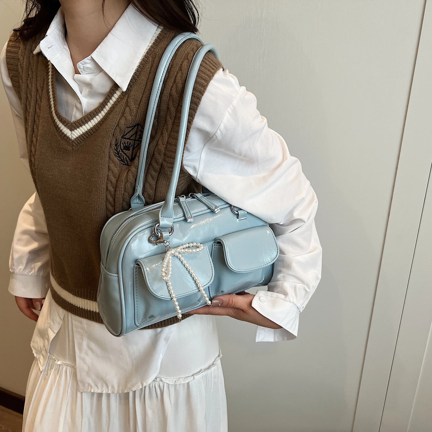Trendy Bow Underarm Pillow Bag