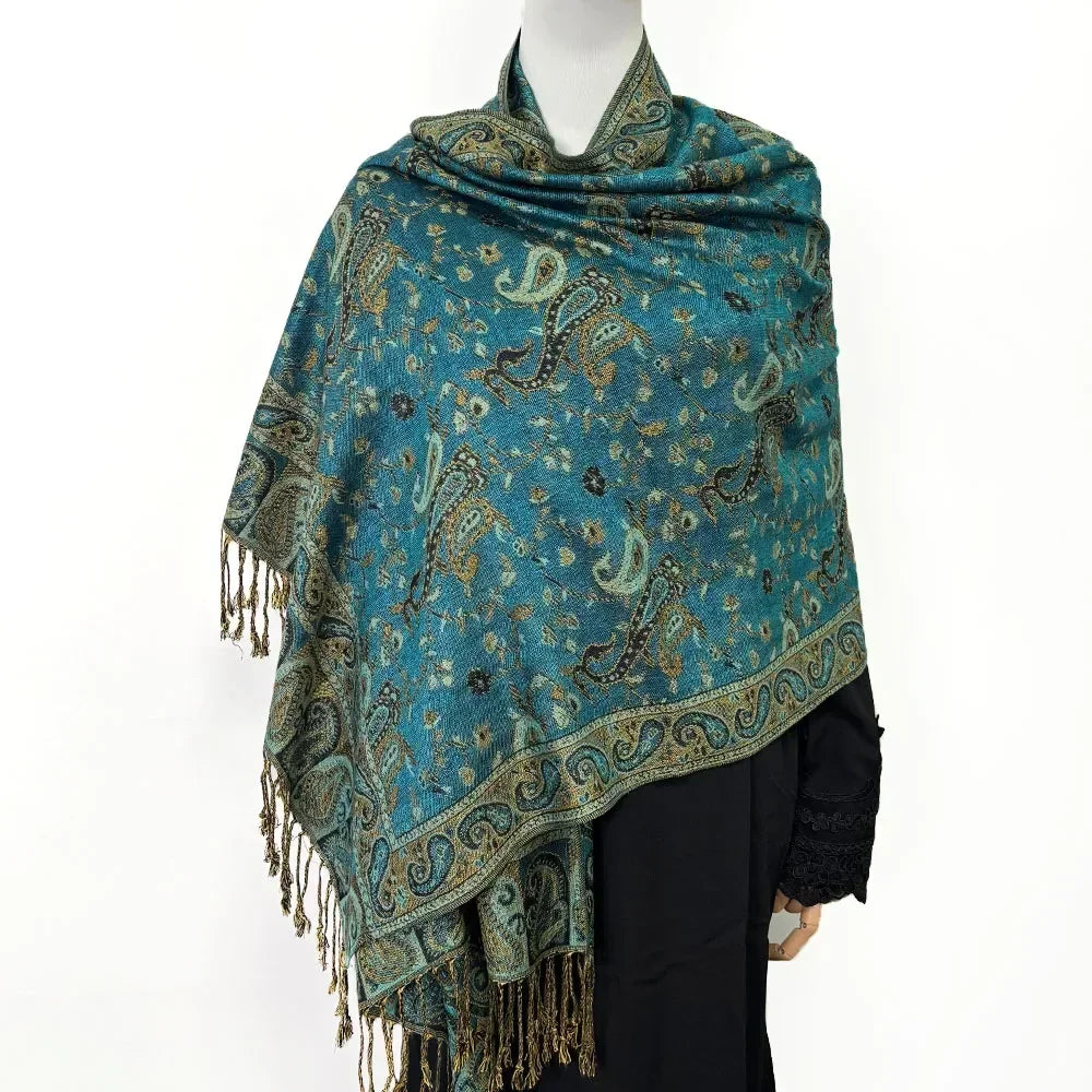 Fashion Paisley Kashmiri Imitated Pashmina Tassel Scarf - Palm and Thread