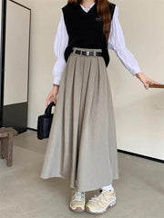 Versatile Mid-length Pleated Skirt - Palm and Thread