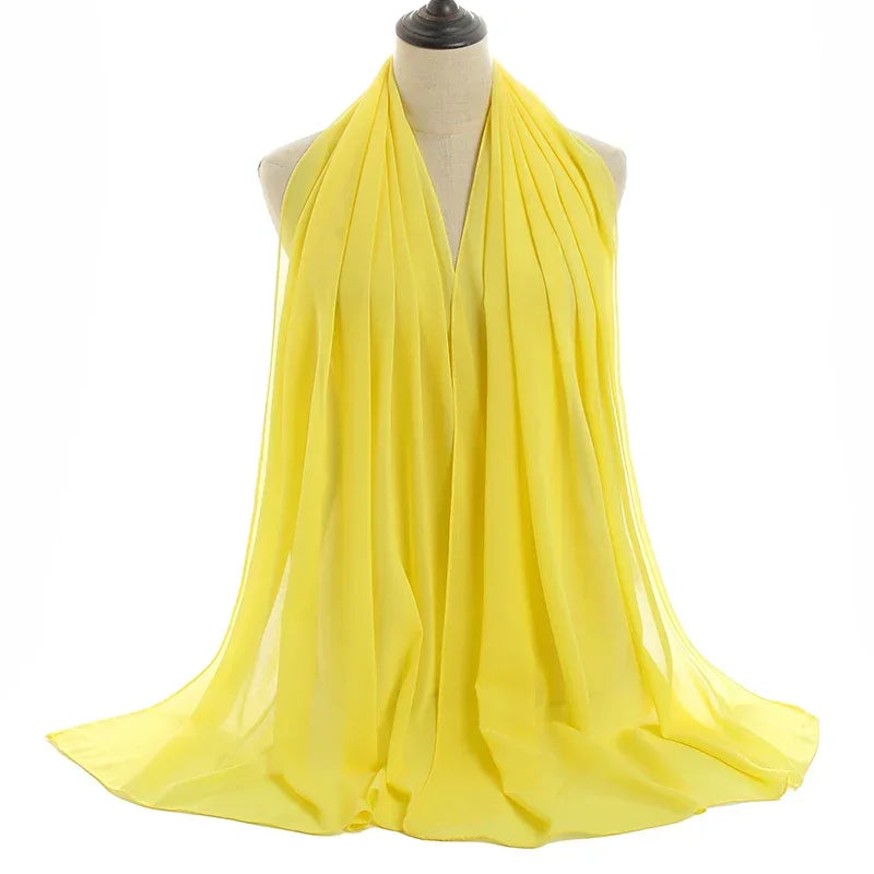 Solid Chiffon Shawl Scarf - Palm and Thread