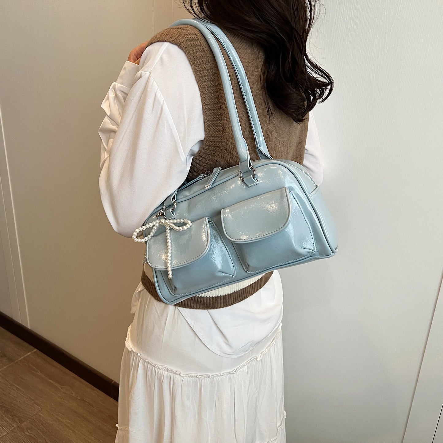 Trendy Bow Underarm Pillow Bag