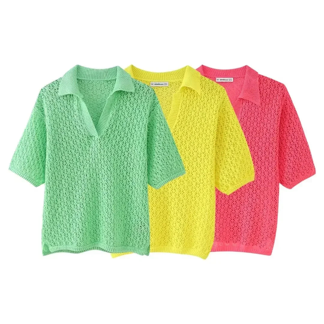 New Jacquard Mesh Loose Top - Palm and Thread