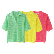 New Jacquard Mesh Loose Top - Palm and Thread