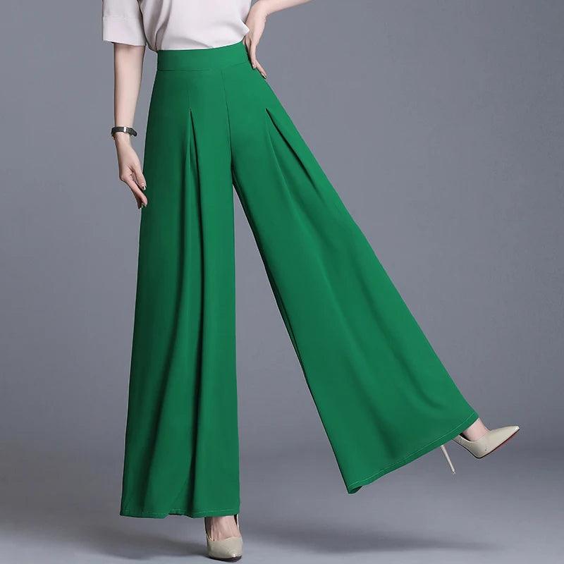 Loose Chiffon Wide Leg High Waist Wide Leg Trouser Pant - Palm and Thread