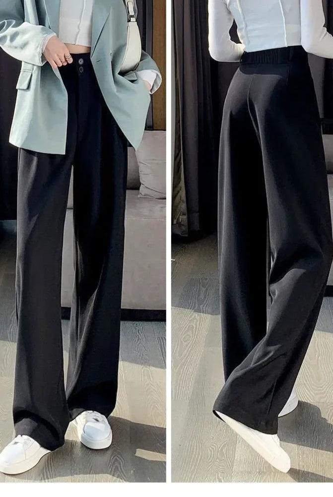 Elegant Wide Leg High Waist Baggy Suit Pant - Palm and Thread