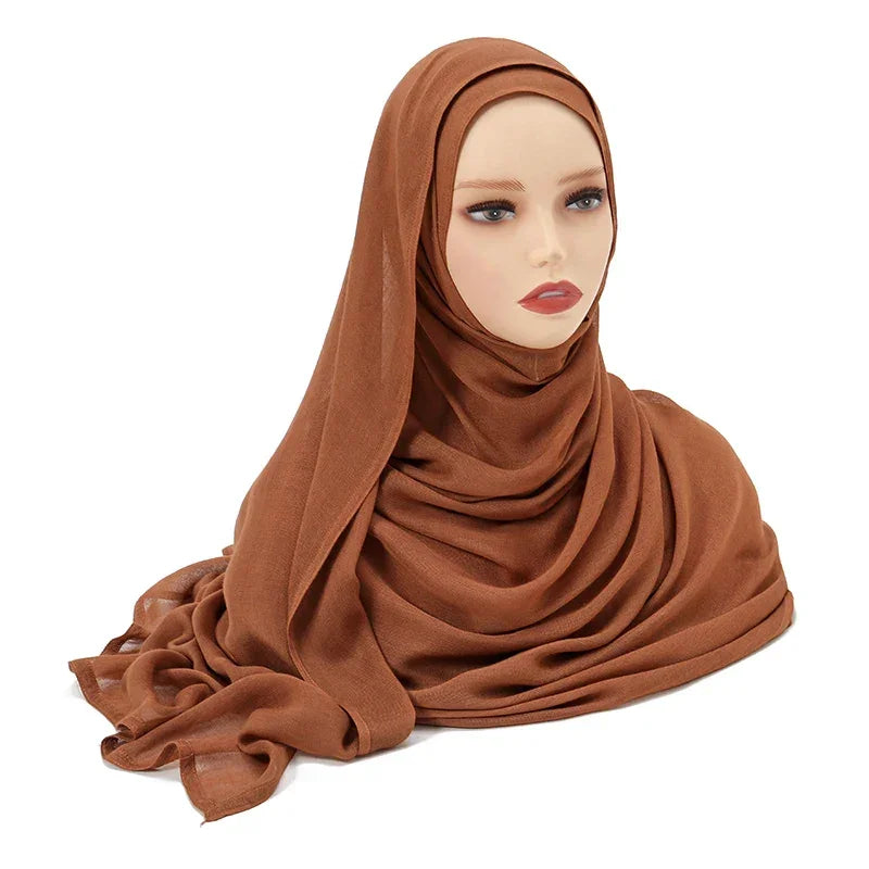 Thin Plain Shawl Soft Viscose Rayon Headscarf - Palm and Thread