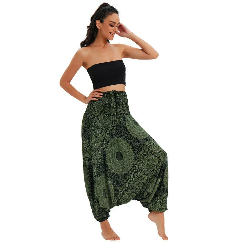 Bohemian High Waist Rayon Harem Baggy Pant - Palm and Thread