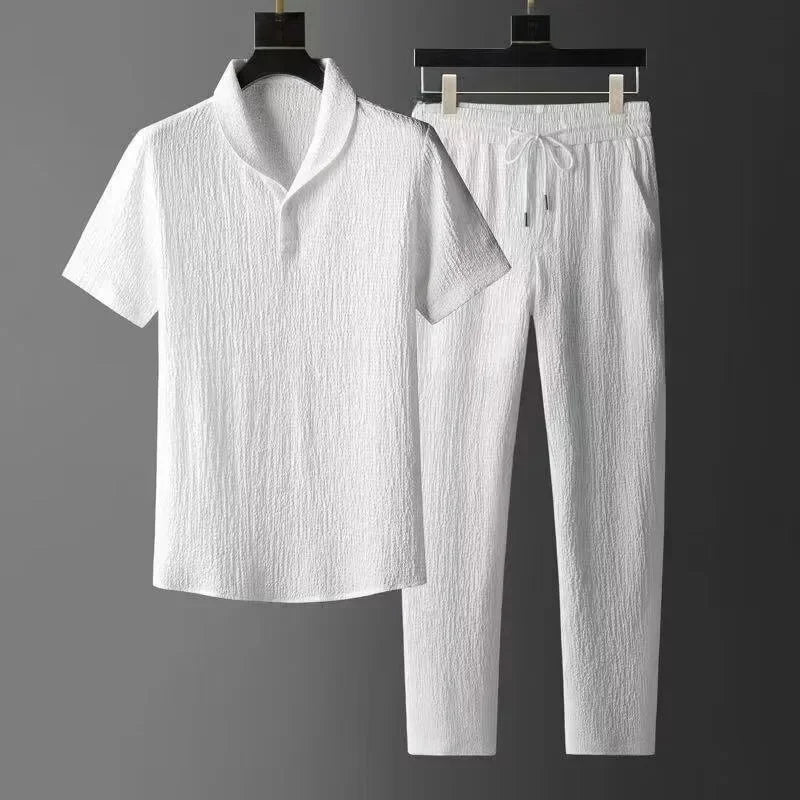 Ultra-thin Ice Silk Linen 2-piece Set