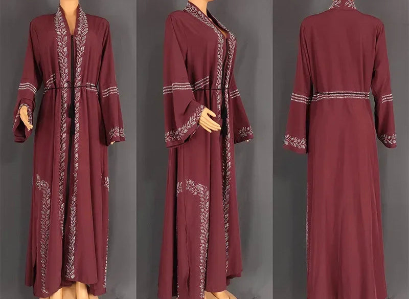 Flared Long Sleeve Loose Maxi Dress Abaya - Palm and Thread