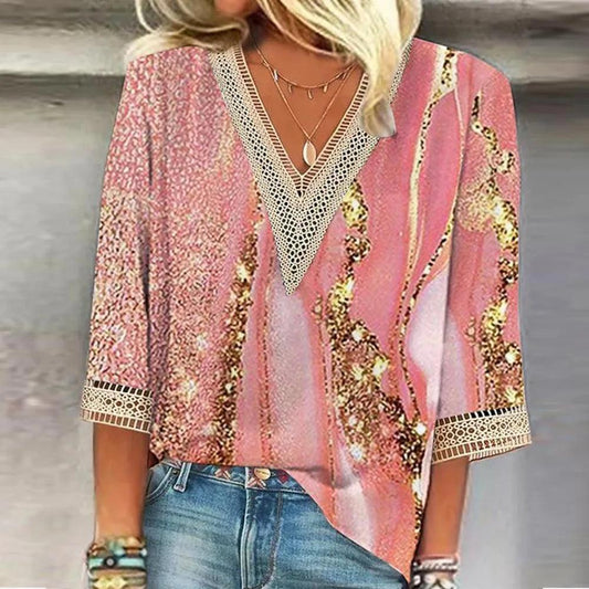 Elegant Top Casual Loose Blouse - Palm and Thread