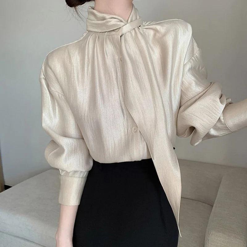 Turtleneck Irregular Blouse - Palm and Thread