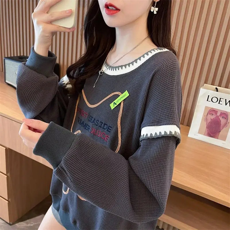 Fashion Letter Embroidery Chic Sweet Kawaii Top - Palm and Thread