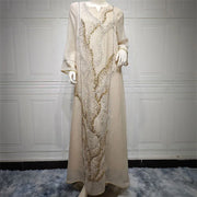 Mesh Bead Embroidered Abaya - Palm and Thread