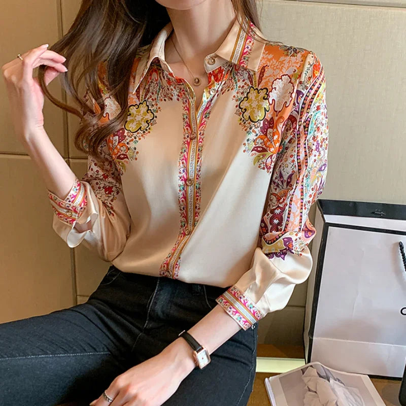 Long Sleeve Floral Print Blouse - Palm and Thread